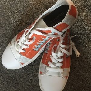 Orange “football” canvas sneakers